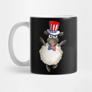 Sheep American Flag Hat Patriotic 4th Of July Gifts Mug